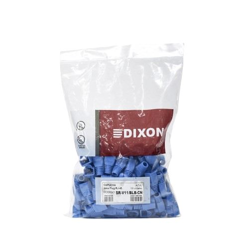 "CAPUCHA CERRADA DIXON PARA PLUG RJ-45, BOLSA X100
MATERIAL: PLASTICO
COLOR: AZUL
GARANTIA: 30 DÍAS"